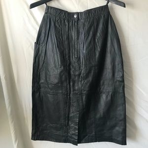 Black leather skirt